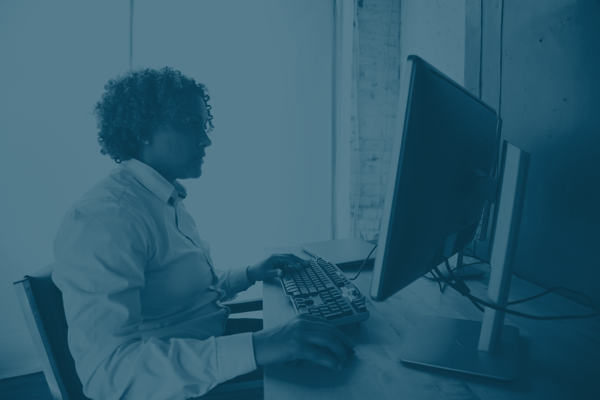 Professional working at computer